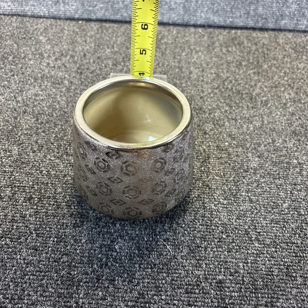 Design Pac~Candle Holder/Planter/Pen Holder Silver Tone Multi~Use 4.5